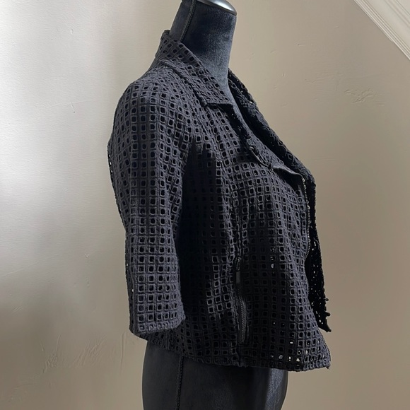 ALDO MARTINS Cutout mesh cotton moto jacket - Picture 2 of 10